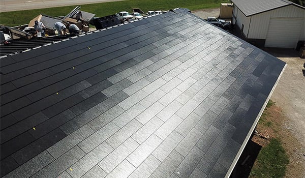 A&A Quality Roofing on a Solar Shingle Installation