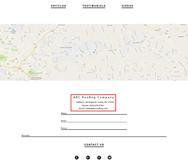 roofing website footer
