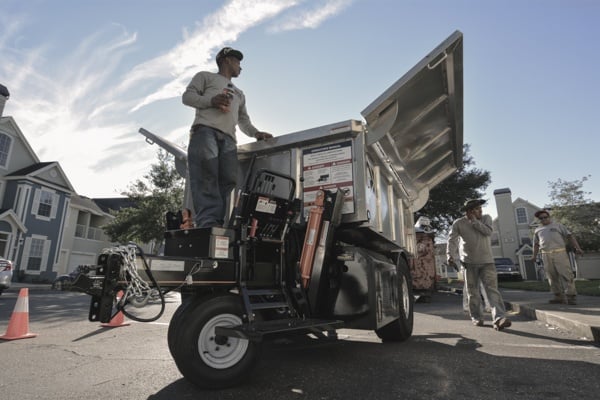 Roofing Employees with Equipter