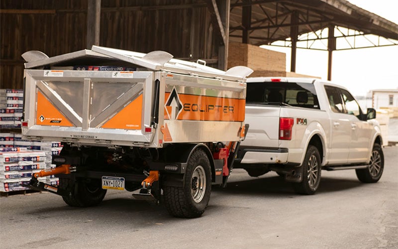 Pickup truck towing an Equipter 4000
