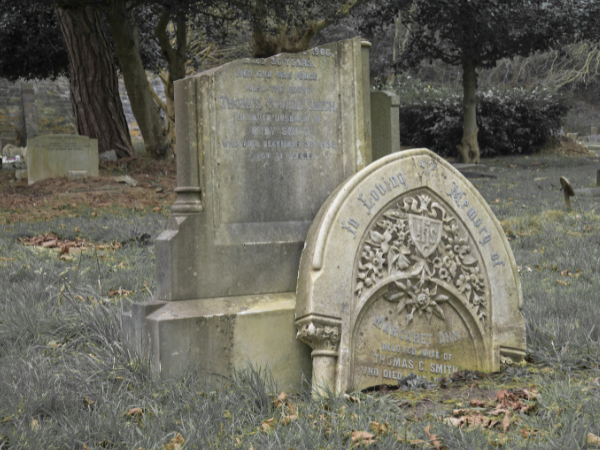 damaged headstone