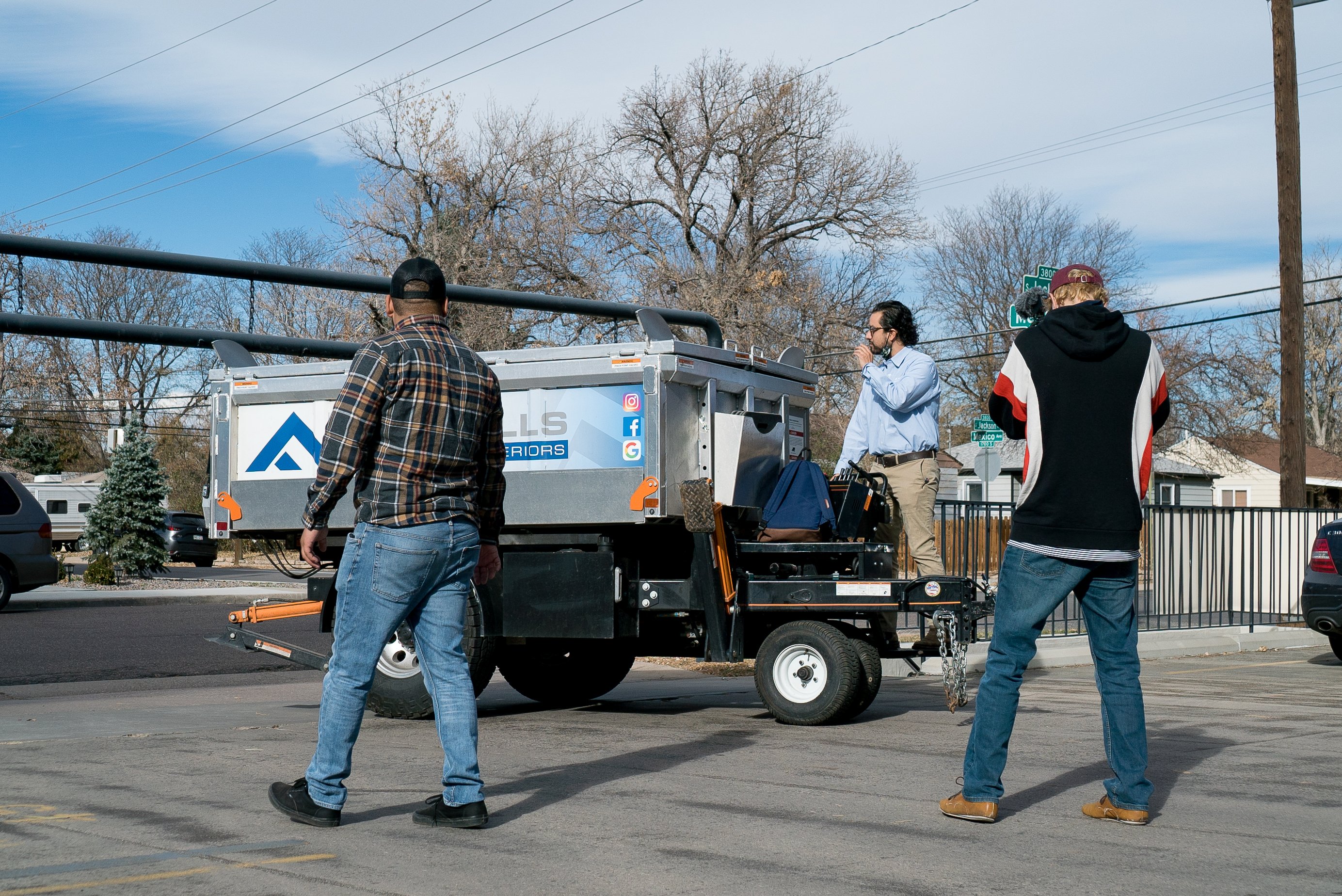 foothills roofing and exteriors team drives their equipter